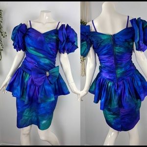 Vintage 1980’s Prom Dress Puffy Sleeves